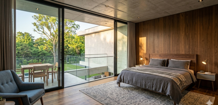 Casa Minimalista de Diseño con Piscina y Galería