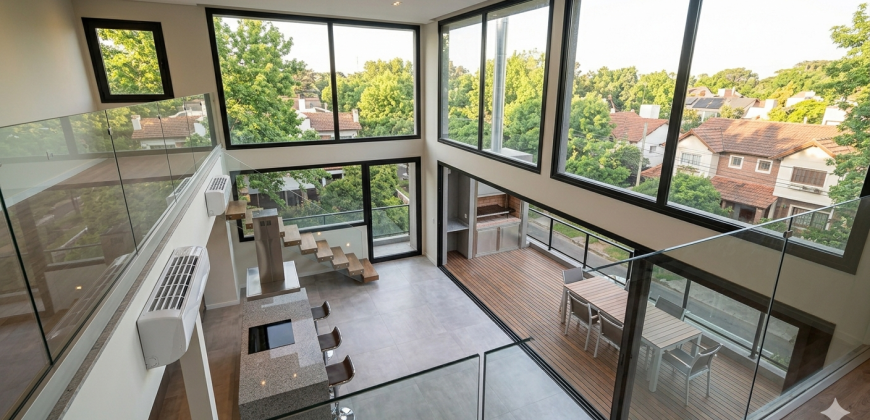 Dúplex Moderno con Balcón Terraza y Parrilla
